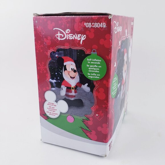 Gemmy Inflatable 3.5' Mickey Mouse with Santa Beard Disney Holiday Decor - Picture 3 of 7